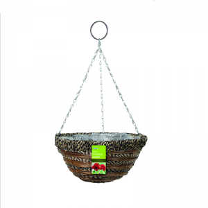 35cm (14") Sisal Rope & Fern Hanging Basket