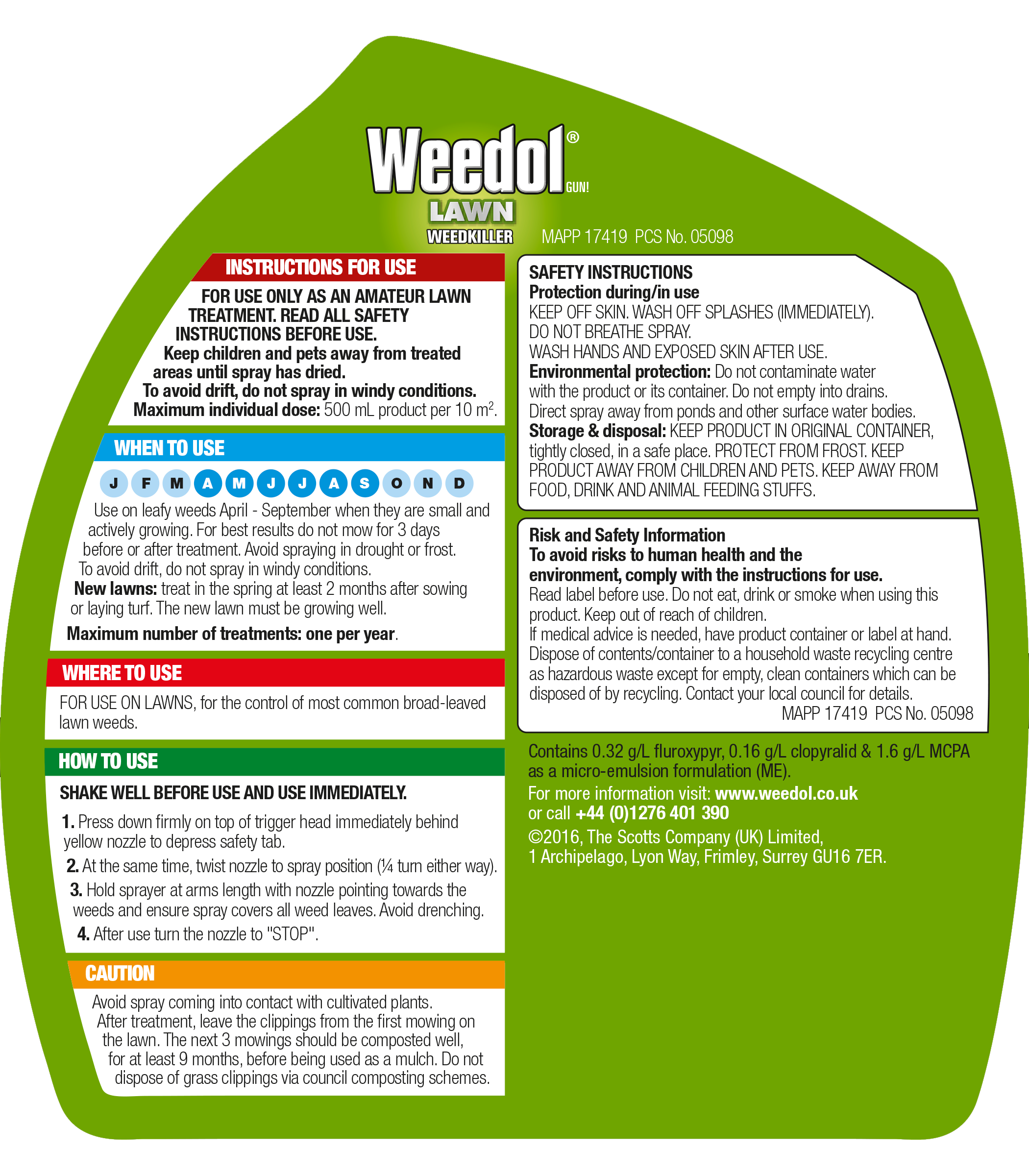 Weedol Gun Lawn Weedkiller 800ml +25%