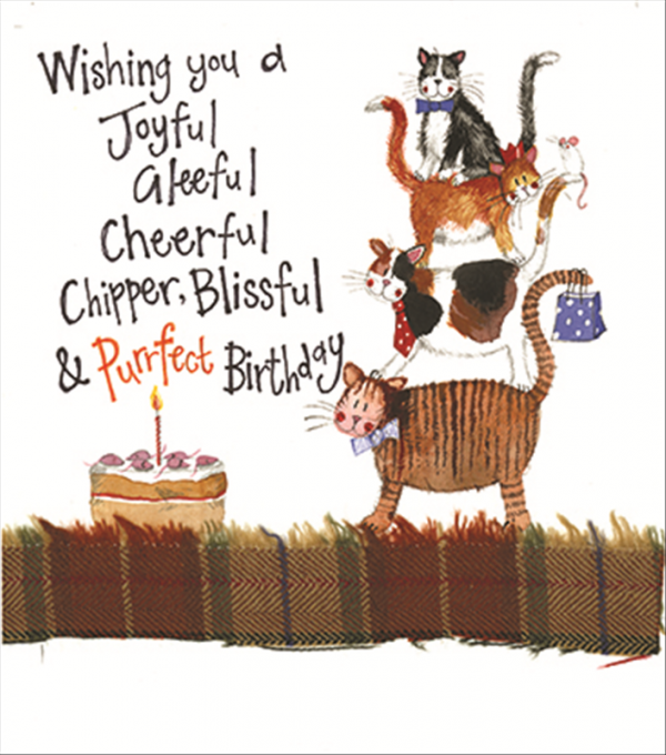 Cat Stack Birthday Card