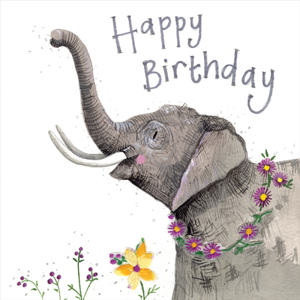 Birthday Elephant Sparkle Card