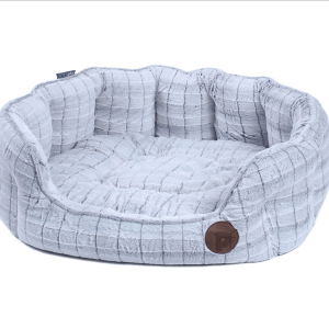 White Plush Oval Bed Large