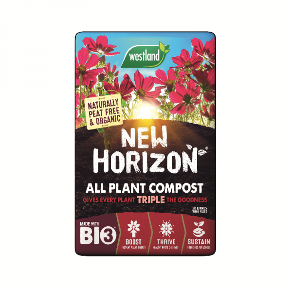 New Horizon All Plant Compost. Naturally peat free & organic, A perfect blend Biofibre,West+&