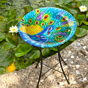 Peacock Birdbath