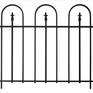 Triple Arch Finial Fence Section, Black. H92 x W121cm