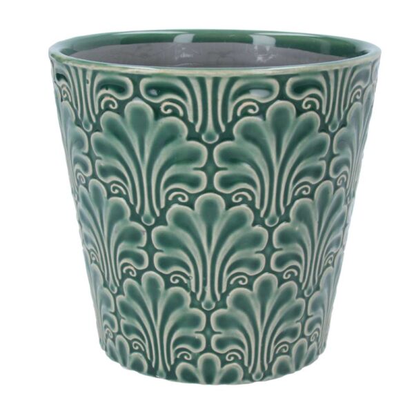 Green Fans Ceramic Pot Cover