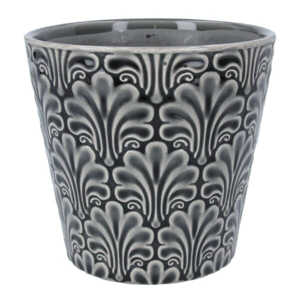 Grey Fans Ceramic Pot Cover