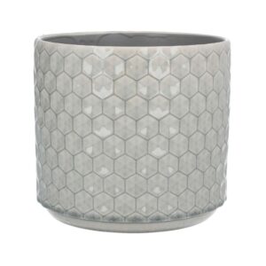 Grey Honeycomb Ceramic Pot