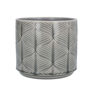 Grey Wavy Ceramic Pot 17cm