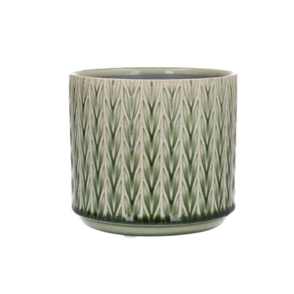 Green Staghorn Ceramic Pot