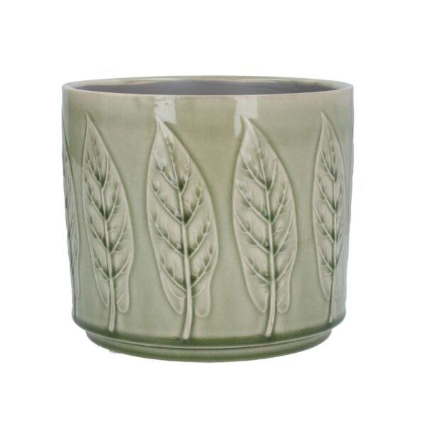 Sage Bay Leaf Ceramic Pot