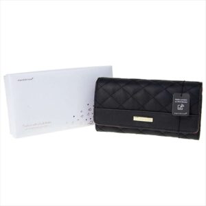 Quilted RFID Large Purse Black