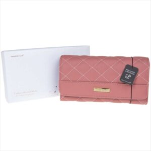 Quilted RFID Large Purse Pink