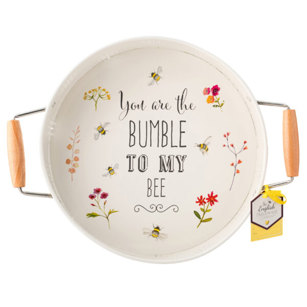Bee Happy Round Serving Tray