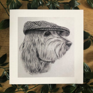 Golden Doodle with Cap Card