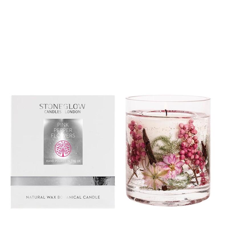 Pink Pepper Flowers Wax Gel Candle