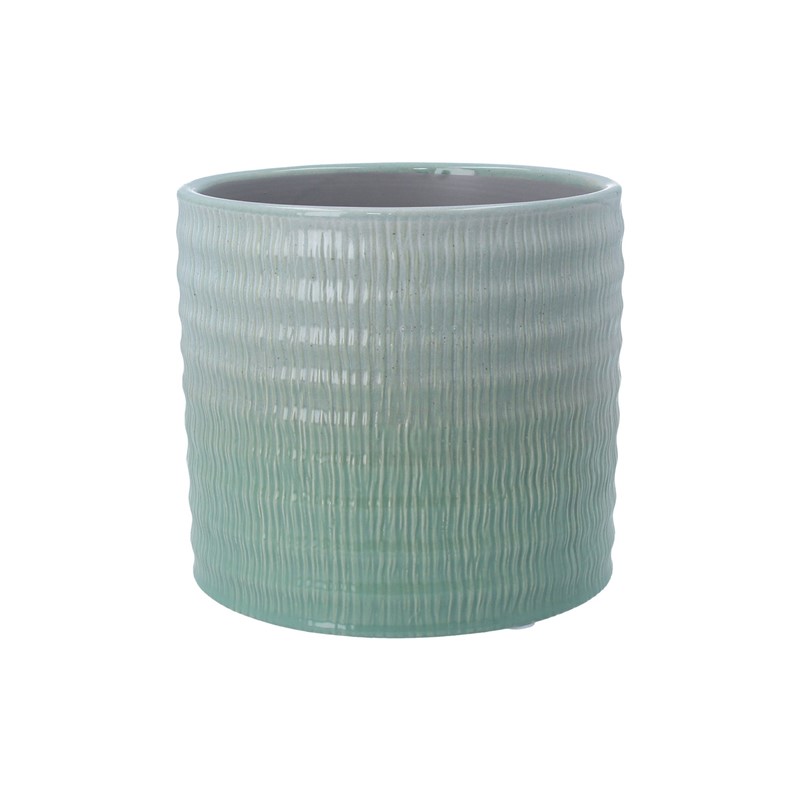 Green Ombre Stoneware Pot