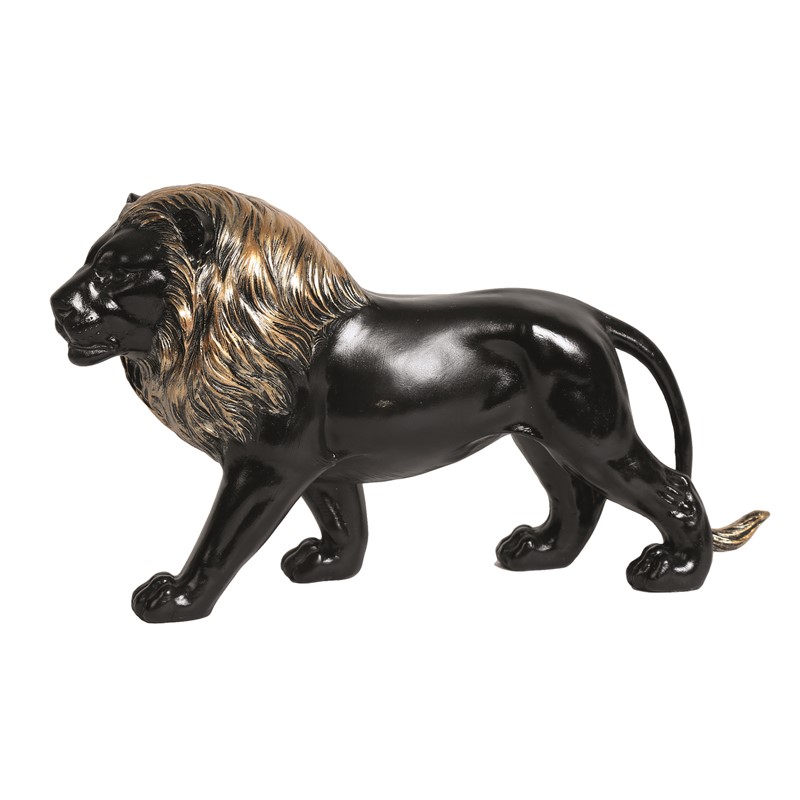 Lion Figurine 31cm Black Gold