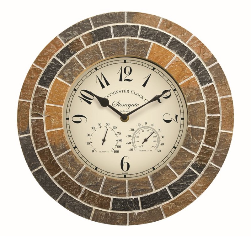 Stonegate Mosaic Clock  14"