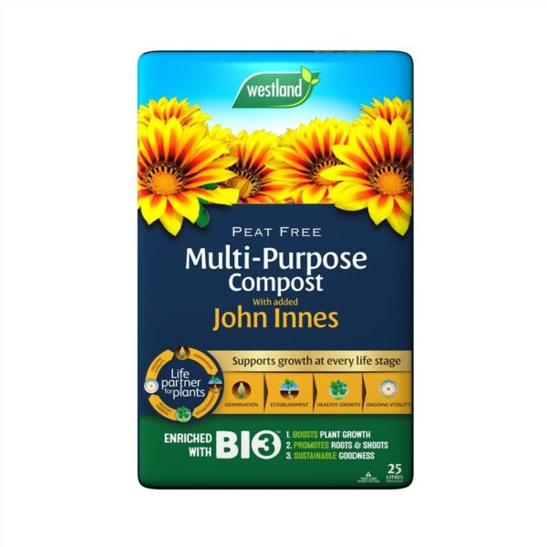 Multi Purp Compost with John Innes Peat Free Bale 25L