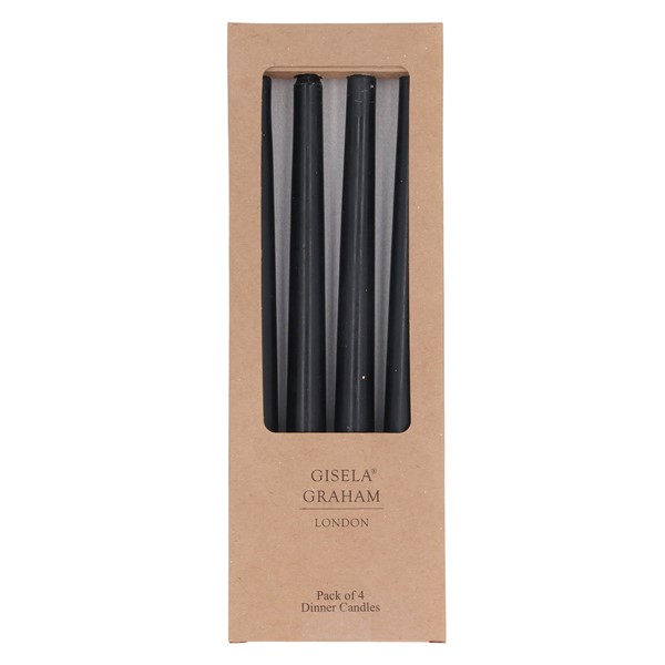 Black Taper Candle, Box of 4