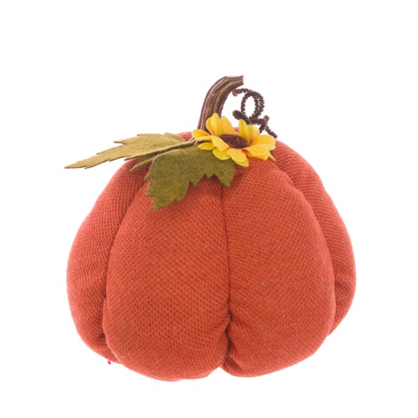 Fabric Pumpkin W/Sunflower 19cm