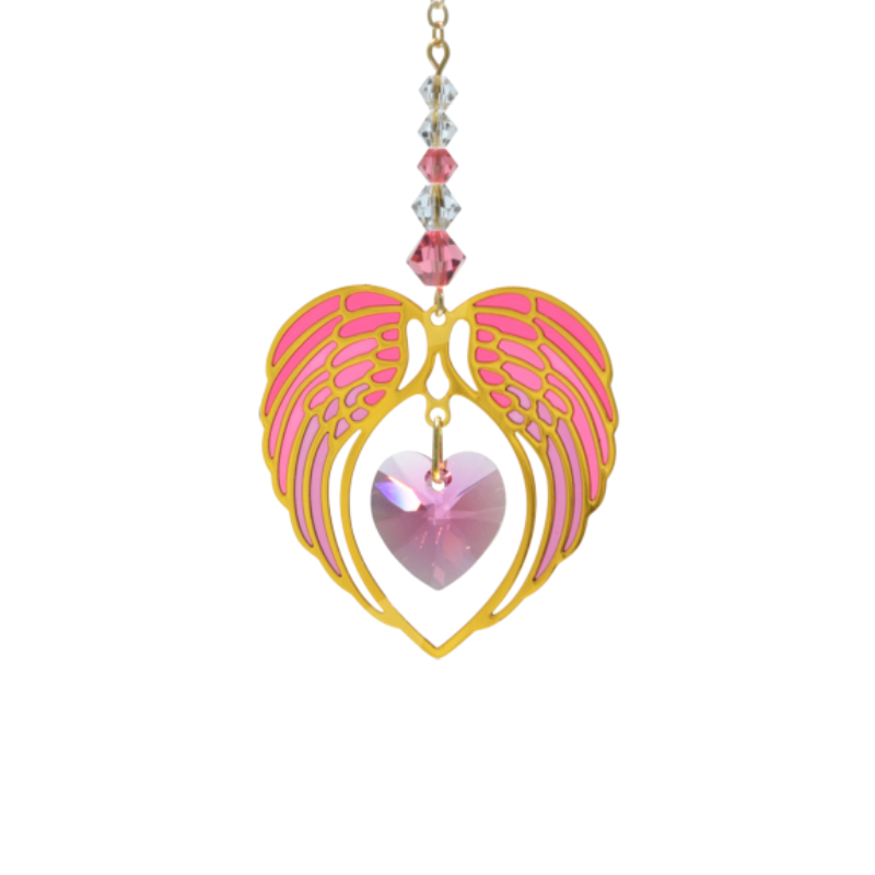 Gold Angel Wing Heart Rose