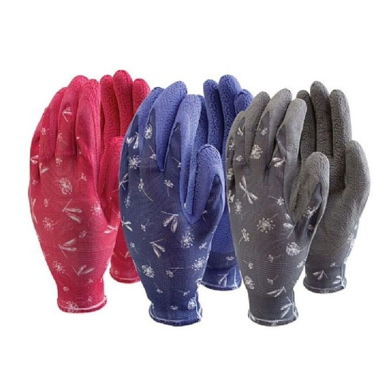 Ladies Dragonfly Garden Gloves 3 pack