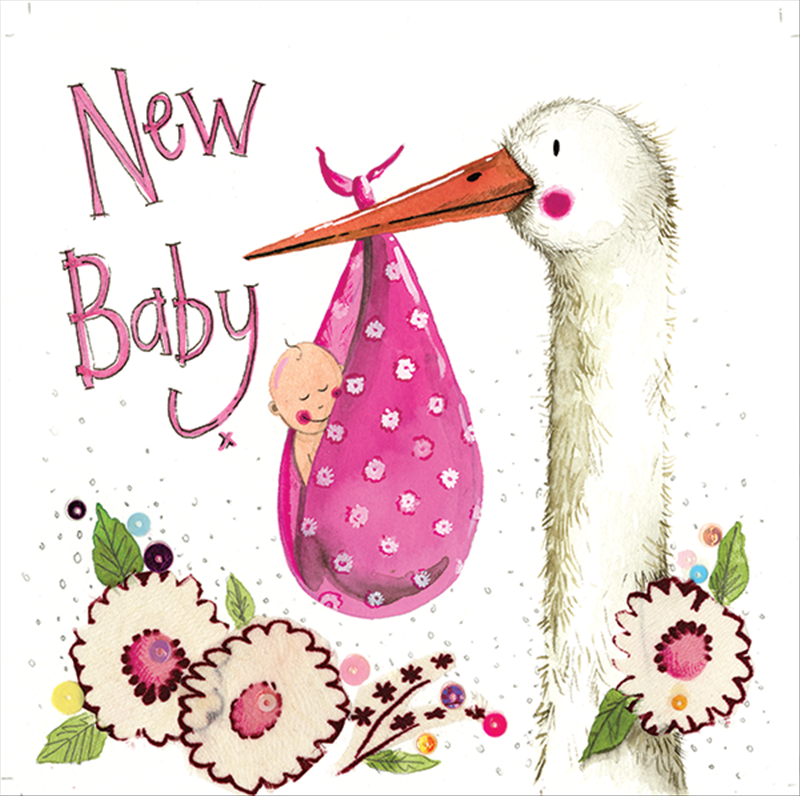 Pink Stork Card