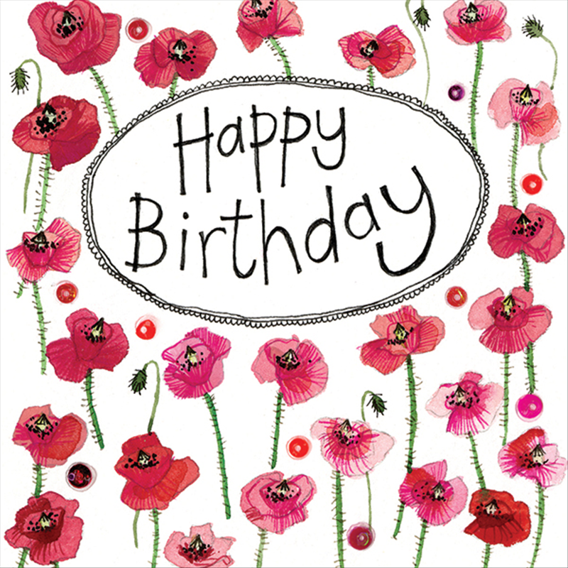Birthday Poppies Card