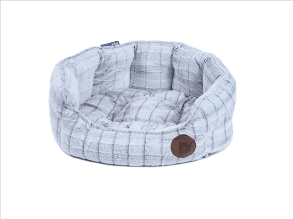 White Plush Oval Bed Small