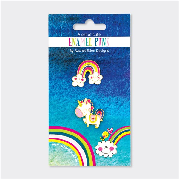 Unicorn/Rainbow Set of Enamel Pins