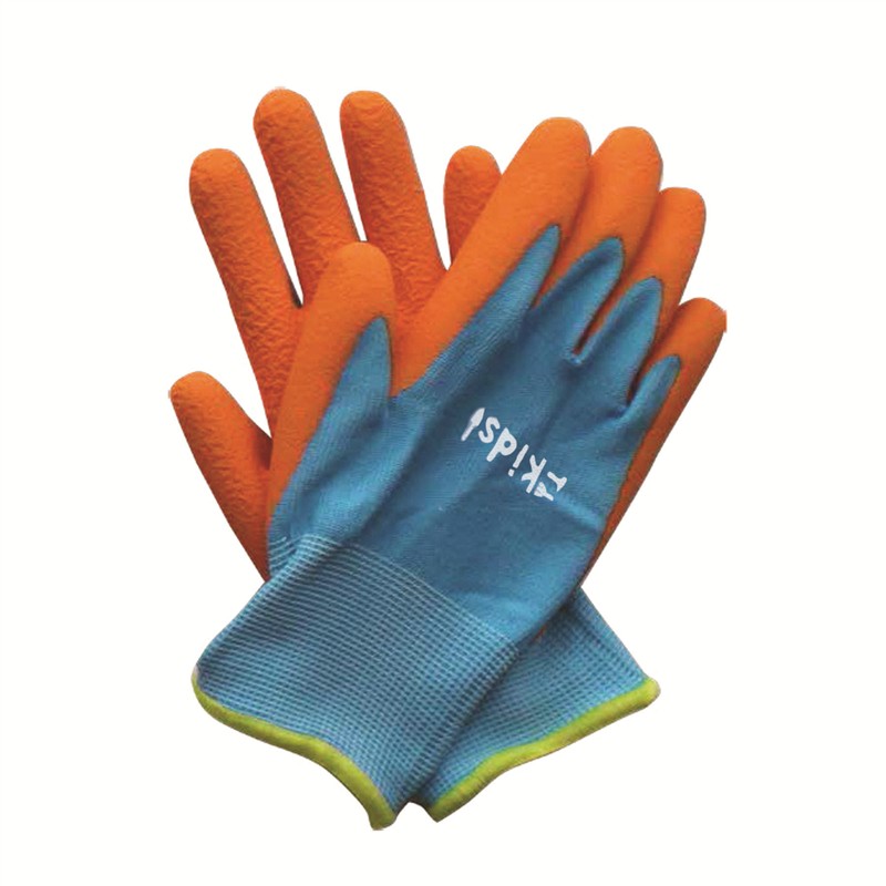 Junior Digger Gloves 6-10yr - Orange & Blue