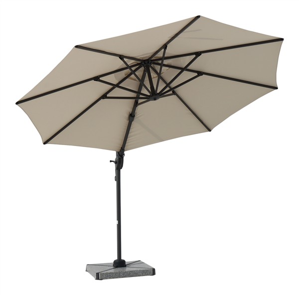 Bramblecrest Chichester 3m Round Side Post Parasol - Stone - Image 2