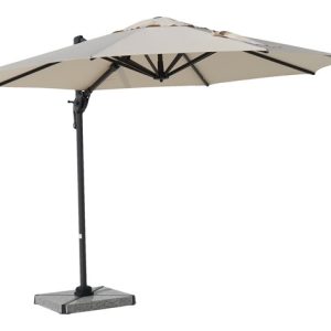 Bramblecrest Chichester 3m Round Side Post Parasol - Stone