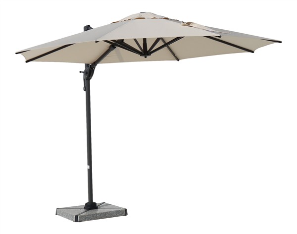 Bramblecrest Chichester 3m Round Side Post Parasol - Stone